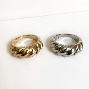 Blogger Gold Croissant Dome Ring